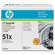 HP originální toner Q7551XD, black, 13000str., 51X, HP LaserJet P3005, M3035mfp, M3027mfp, dual pack