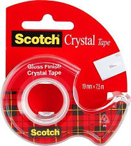 Odvíječ s lepicí páskou SCOTCH CRYSTAL 6-1975D 19mm x 7,5m krystalicky čirá