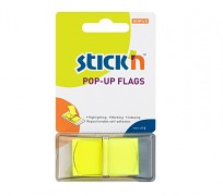 Samolepicí záložka plastová Stick'n Pop-Up45x25mm, 50lístků žlutá