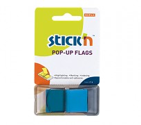 Samolepicí záložka plastová Stick'n Pop-Up 45x25mm, 50lístků modrá