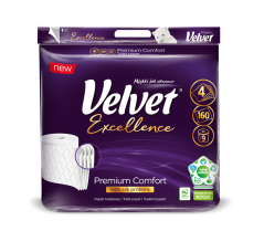 Toaletní papír VELVET Excellence Premium Comfort  9 rolí 4-vrstvý neparfémovaný