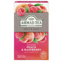 Čaj Ahmad Tea Raspberry and Peach ovocný čaj 20 x 2g 