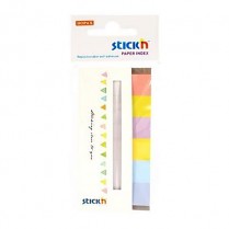Samolepící papírová záložka Stick'n 45x15mm 6 x 30 lístků pudrové barvy  