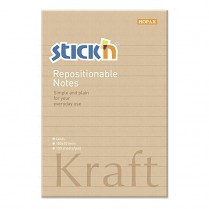 Samolepicí bloček Stick'n Kraft 150 x 101mm přírodní hnědá 100kusů  linkovaný