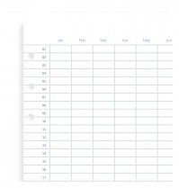 Poznámkový blok FILOFAX CLIPBOOK A6 osobní - Kalendář roční nedatovaný 5 listů 