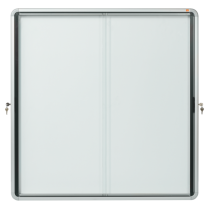 Magnetická vitrína s posuvnými dveřmi Nobo, vnitřní Bílá