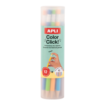 Pastelky APLI stiskací s náhradními tuhami, 12 ks v plast. tubusu