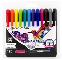 Permanentní popisovače Centropen 2896 "Creative" sada 12 barev