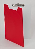 Podložka psací s klipem a zakrývací deskou PANTAPLAST PVC A4 červeno-šedá