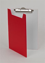 Podložka psací s klipem a zakrývací deskou PANTAPLAST PVC A5 červená-bílá