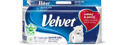 Toaletní papír Velvet 8 rol. 3-vrstvý jemně bílý