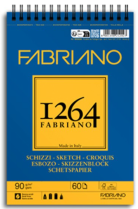 Skicák A4  Fabriano Schizzi 1264 90g 60 bílých listů spirála na výšku