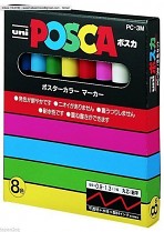 Popisovač POSCA PC-3M hrot tenký 8-sada základní barvy