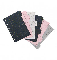 Filofax CONFETTI A7 kapesní náhradní náplň  rozdělovač 6 kusů 