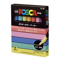 Popisovač POSCA PC-3M pro DIY použití hrot tenký 7-sada pastelové barvy