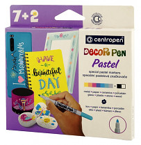 Popisovač Centropen DECOR PEN 2738  PASTEL sada 7+2  
