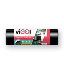 Odpadkové pytle Vigo 120l s uchy, 10ks 25µm 80x120cm černá