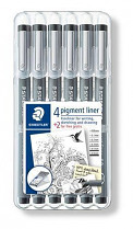 Liner STAEDTLER "Pigment Liner" 6-sada černý