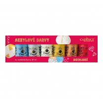 Akrylové barvy  Cadence, sada 6 ks  30 ml  metalické barvy  