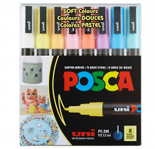 Popisovač POSCA PC-3M hrot tenký 8-sada  pastelové barvy 