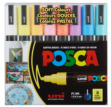 Popisovač POSCA PC-5M hrot střední kulatý 8-sada pastelové barvy 