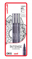 Liner UNI PIN  INTENSE CHARCOAL 3-sada tm. šedá (0,1/0,5/štětec) 