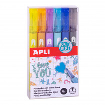 Popisovač APLI OutLine Pen 6-sada  