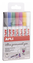 Popisovač lakový permanentní APLI Permanent Pen 7-sada základní barvy