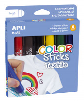 Barvy na textil APLI  v násadce 6-sada  