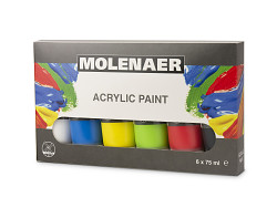 Akrylová barva MOLENAER sada 6 x 75 ml