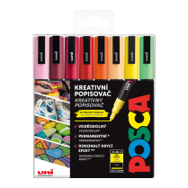 Popisovač POSCA PC-3M hrot tenký SUMMER 8-sada mix teplých tónů