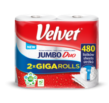 Utěrky kuchyňské VELVET Jumbo Duo 2-role 2-vrstvé bílé 