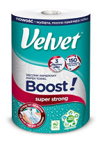 Utěrky kuchyňské VELVET Boost! 1-role 3-vrstvé bílé 