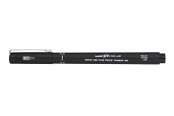 Kreativní liner UNI PIN 02 voděodolný 0,2 mm černý  