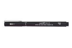 Kreativní liner UNI PIN 08 voděodolný 0,8 mm černý      
