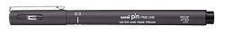 Kreativní liner UNI PIN 05 voděodolný 0,5 mm tmavě šedý 