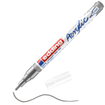 Popisovač akrylový EDDING e-5300 hrot F stříbrný 923
