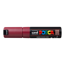 Popisovač akrylový POSCA PC-8K hrot klínový široký bordó 60