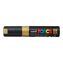 Popisovač akrylový POSCA PC-8K hrot klínový široký zlatý 25
