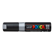 Popisovač akrylový POSCA PC-8K hrot klínový široký stříbrný 26