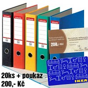 Pořadač Esselte Rainbow pákový 20ks + IKEA 200Kč 75mm A4 černý