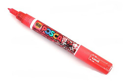 Popisovač akrylový POSCA PC-1M hrot extra tenký červený se třpytkami L15