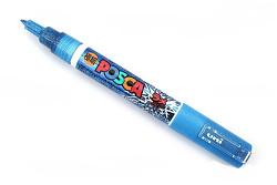 Popisovač akrylový POSCA PC-1M hrot extra tenký modrý se třpytkami L33