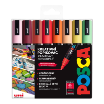 Popisovač POSCA PC-5M hrot střední kulatý 8-sada SUMMER mix teplých tónů
