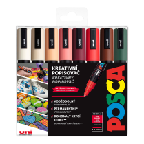 Popisovač POSCA PC-5M hrot střední kulatý 8-sada AUTUMN mix podzimních tónů 