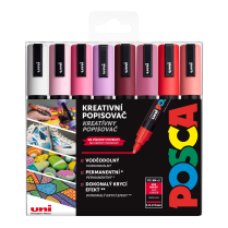 Popisovač POSCA PC-5M hrot střední kulatý 8-sada LOVE mix teplých tónů   