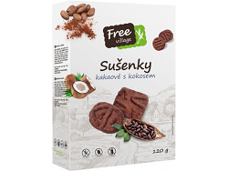 Sušenky Free Village Kakaové s kokosem bez lepku 120g 