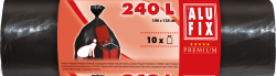 Odpadkové pytle ALUFIX PREMIUM 240l, 10ks 35µm 100x125cm černé