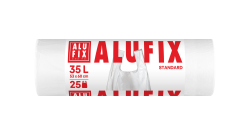 Odpadkové pytle ALUFIX 35l, 25ks 11µm 60+16x53cm bílé s uchy