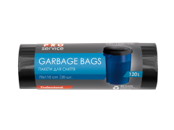 Odpadkové pytle PRO service 120l, 70x109cm, 21µm 20ks na roli HDPE, černé